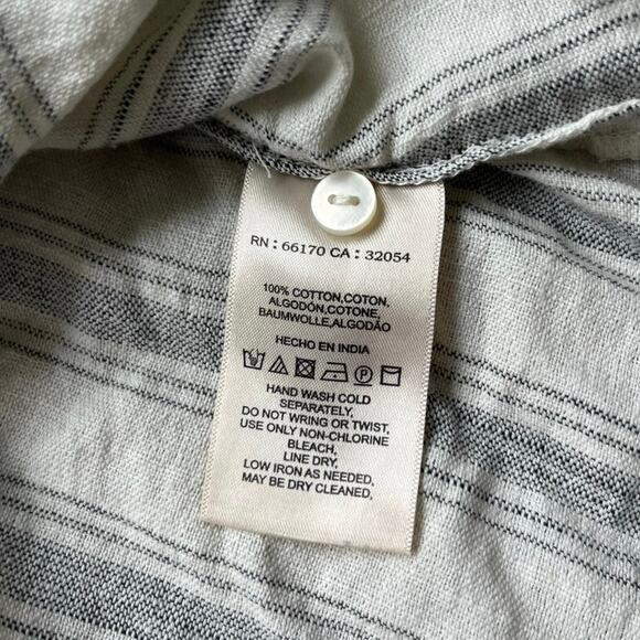 Lilka by  Anthropologie Gray/Cream Striped Button Down Shirt‎ Women’s Size XS - Picture 4 of 6